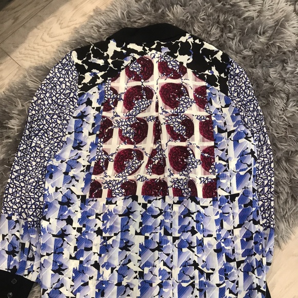Peter Pilotto 💯 silk blouse- long sleeve, button up, multi-color- size 6 - Picture 5 of 7